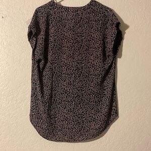 Pleione Black and Pink Patterned Blouse M